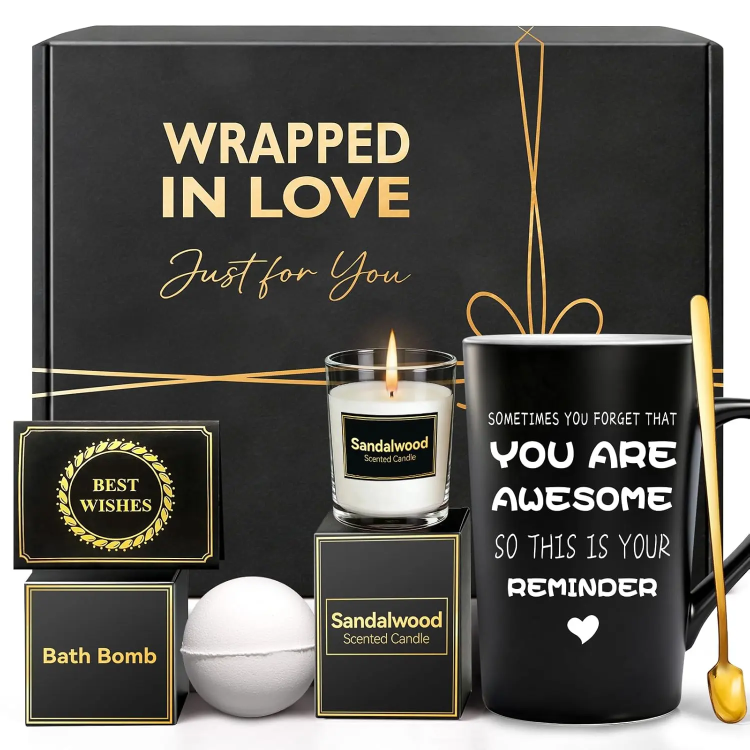Eletorot Birthday Gifts for Men Women, Unique Black Spa Basket Gift Set |   Christmas Gift for Him Dad Husband Grandpa Brother Boyfriend Her Friend Teacher Coworker, Fathers Day, Valentines Day