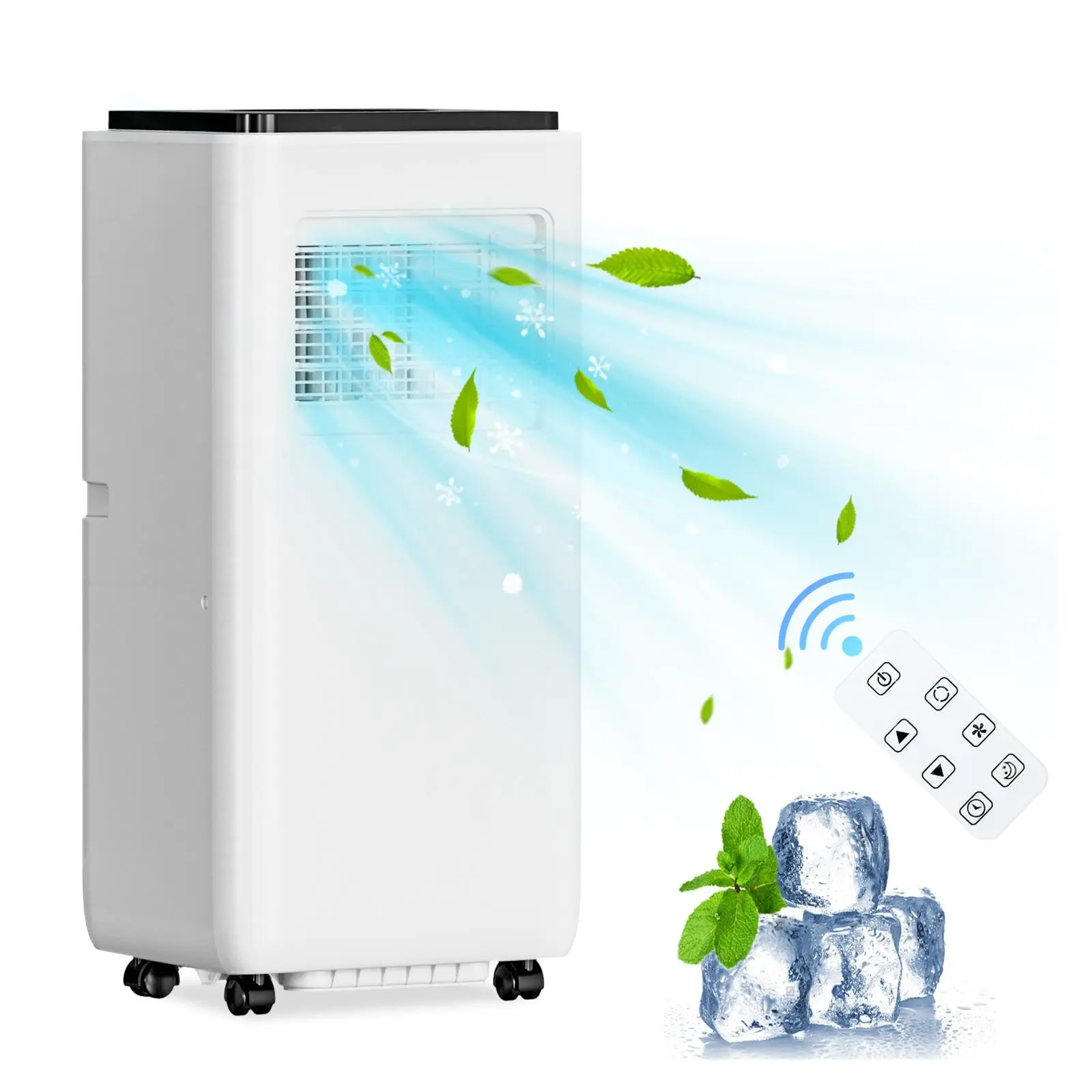 8K BTU Portable Air Conditioners Cool Up to 350 Sq. Ft, 3 IN 1 Portable AC Unit with Dehumidifier, Fan Modes, Floor Standing Air Conditioner for Room Garage, LED Display, 24Hrs Timer