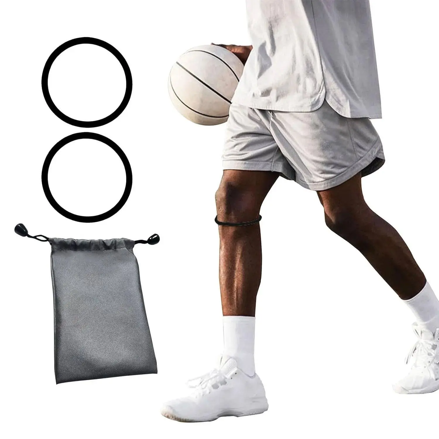 Unisex Youth Patellar Tendon Support Strap Knee Band (7.5cm), High-Impact Compression Pad & Silicone Gel Pad Elastic Knee Stabilizer for Basketball, Running