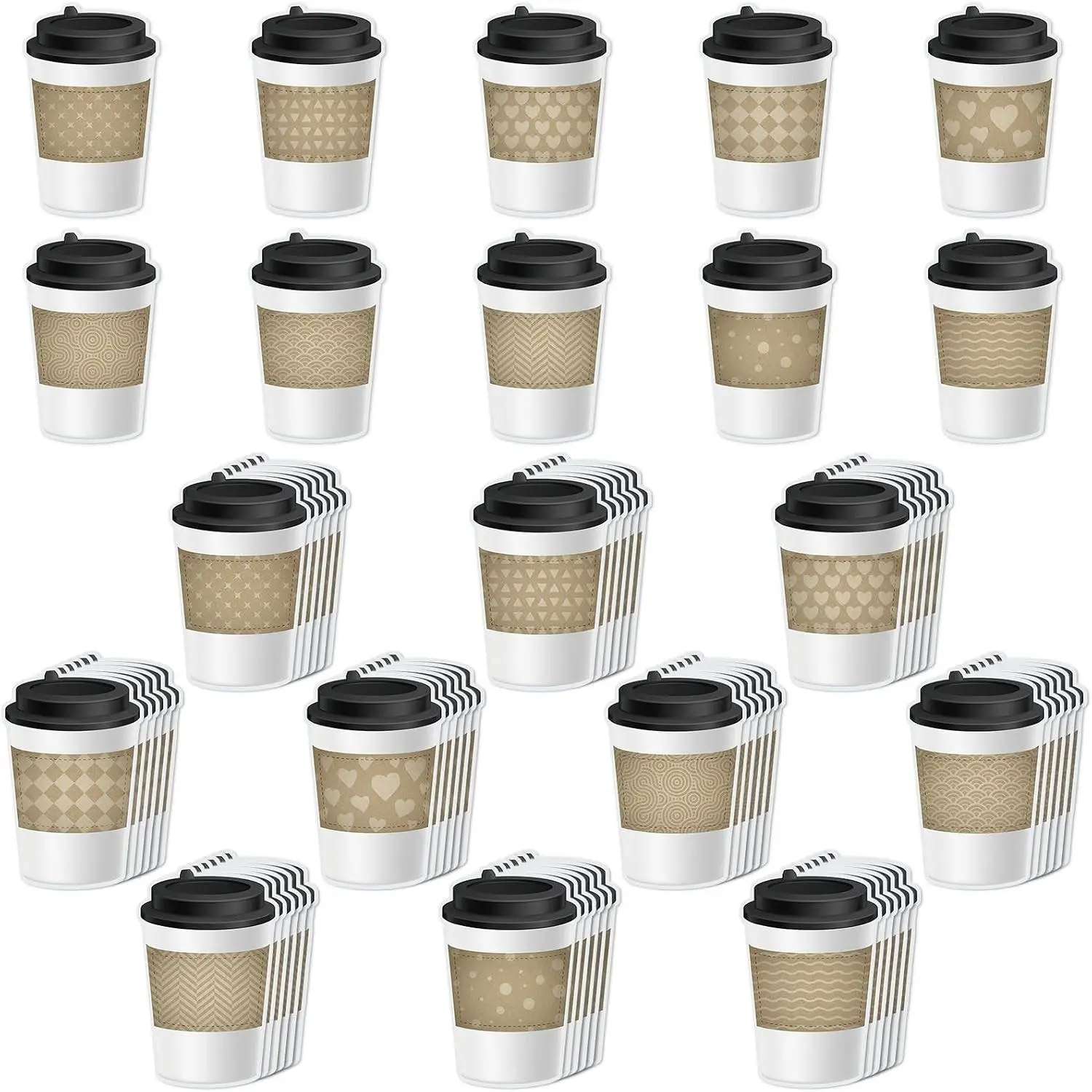60 Pcs Coffee Cup Classroom Bulletin Board Cutouts, 6 x 4.5 Inch DIY Name Tag Labels for Teachers and Students Back to School Classroom Decor Craft