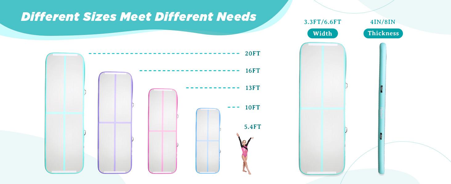 FBSPORT Inflatable Gymnastics Mat Training Mats 4/8 inches Thickness Air Tracks for Home Use/Training/Cheerleading/Yoga/Water with Pump