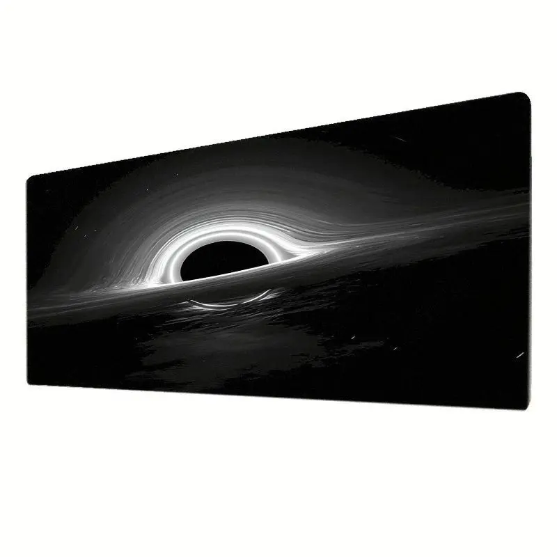 Creative Cosmic Theme Desk Mat Black Mouse Pad with Dream Black Hole Art Design, Non-Slip, Suitable for Multiple Devices, Enhances Office and Gaming Experience