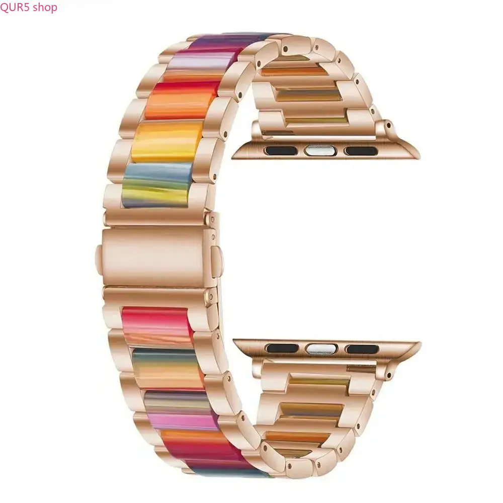 Adjustable Mixed Metal Resin Smart Watch Band - Personalized Wearable Accessory, 38mm-49mm Multi-Size Replacement Strap, Cross-Generation Compatible, Men's Accessories for Daily Wear