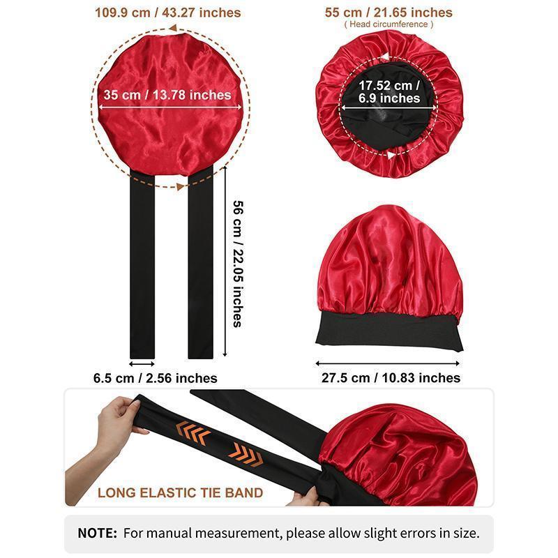 Satin Bonnet Silk Like Bonnets for Sleeping Double Layer Sleep Cap Haircare Bonnet with Elastic Tie Band for Curly Hair Pink Night Cap TikTokShopBlackFriday