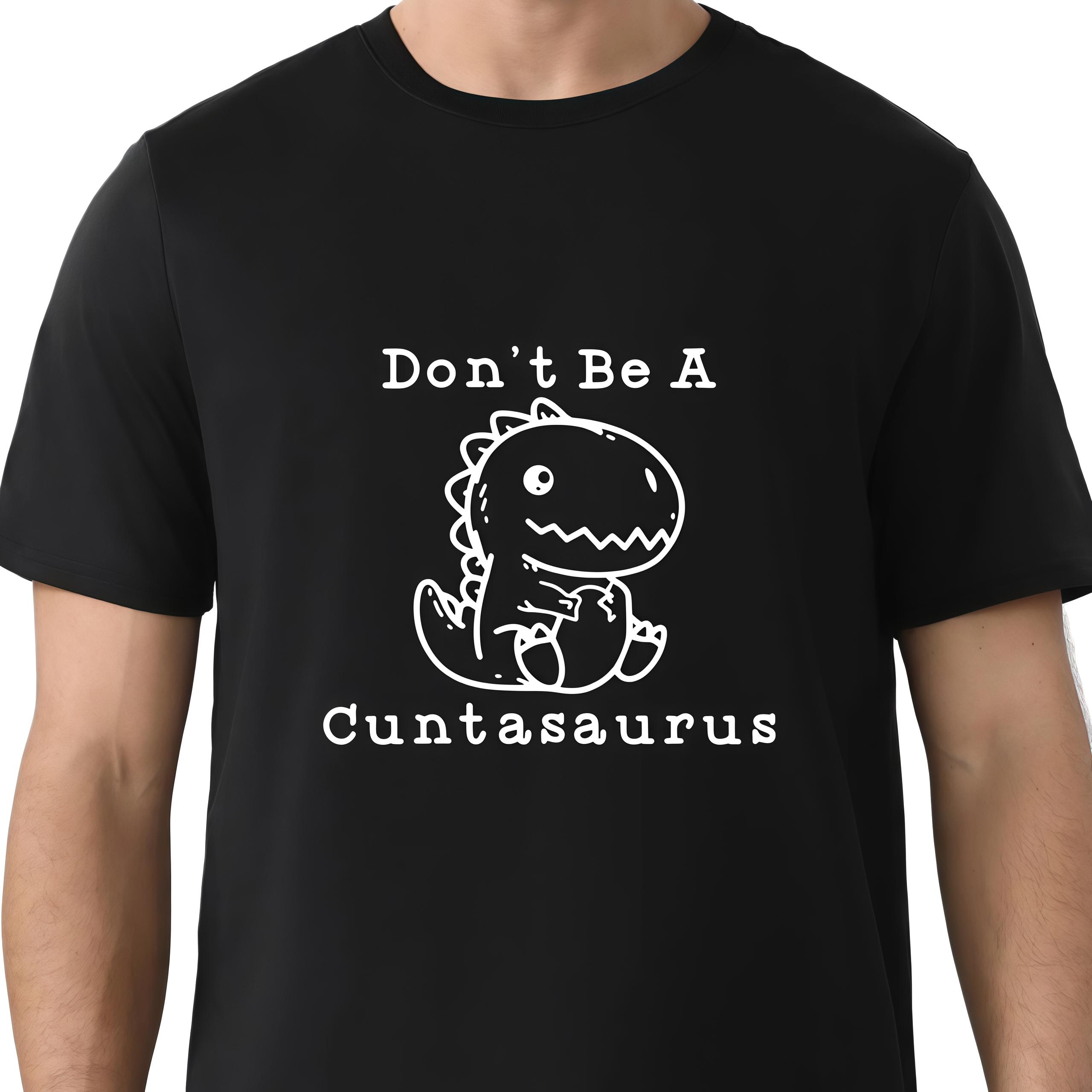 Men's Cartoon Dinosaur Print Round Neck Tee, Regular Fit Casual Comfy Short Sleeve T-shirt for Daily Wear, Athletic Letter Print Men's Summer Clothes, Sporty T Shirt, Athletic Fashion Activewear