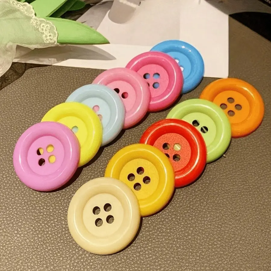 10PCS Large Colorful Plastic Craft Buttons - Oversized Sewing Buttons for Scrapbooking, Bag Accessories, Clothing Embellishments & Handmade Projects, Diy Crafts