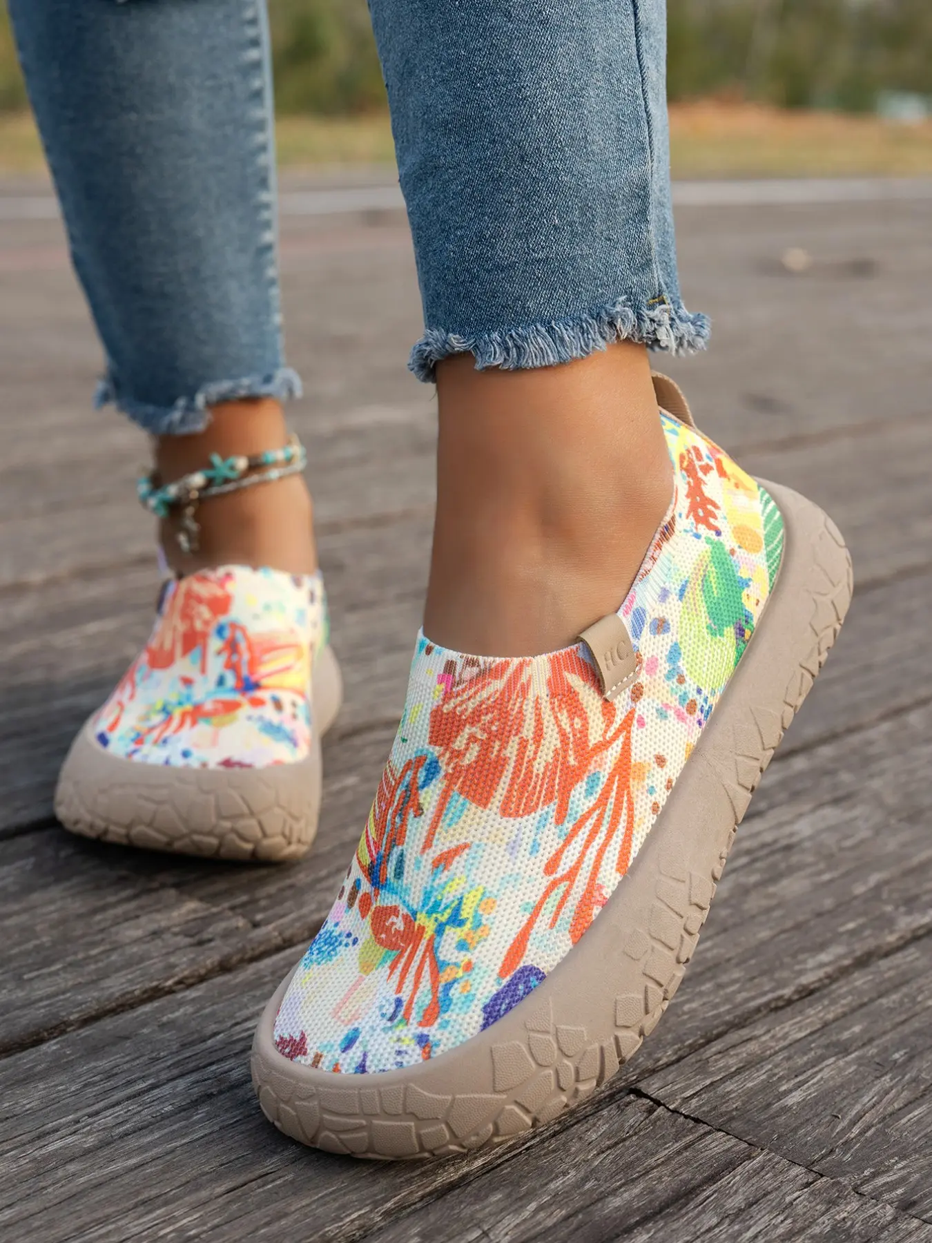Women's Casual Round Toe Low Top Slip On Sneakers, Breathable Textile Upper, Rubber Sole, All-Seasons Wear, Comfortable & Durable Design, Casual Shoe