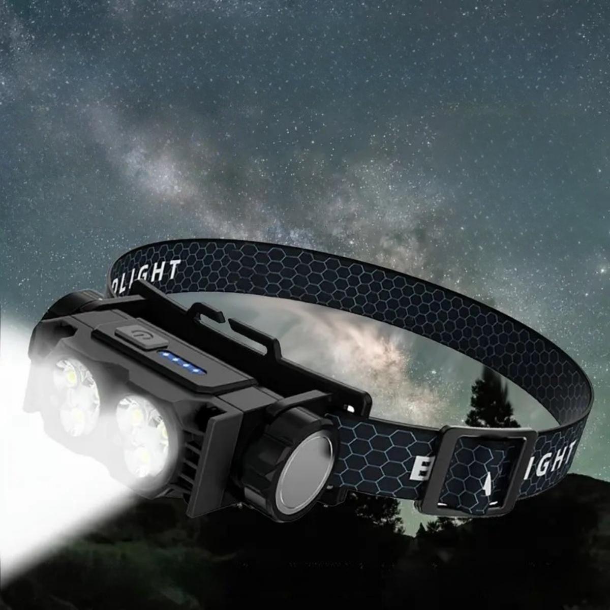 Multifunctional Working Headlamp, 1 Count USB Rechargeable Ultra-light & Portable Headlight with Power Display, Headlamp for Hiking Running Camping Travel Walking