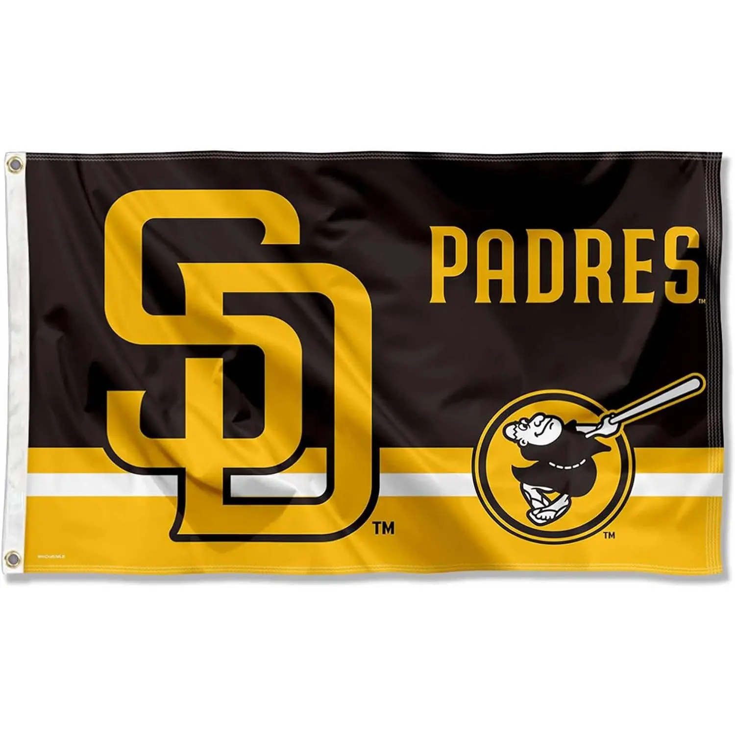 WinCraft San Diego Padres Logo Insignia 3x5 Ft Grommet Banner Flag - Lightweight Decoration
