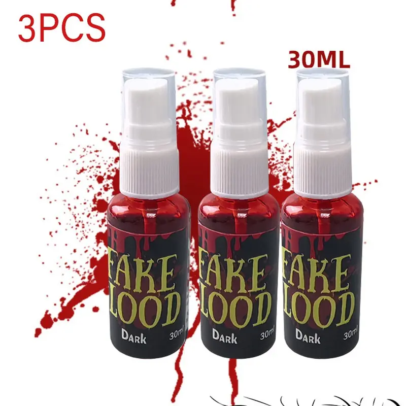 3PCS Halloween Special Effects Makeup Fake Blood Spray Set 90ML, Movie Props, Cosplay, Holiday Makeup,Easy to use and Carry, That Is Non-irritating, Offers Realistic Effects.