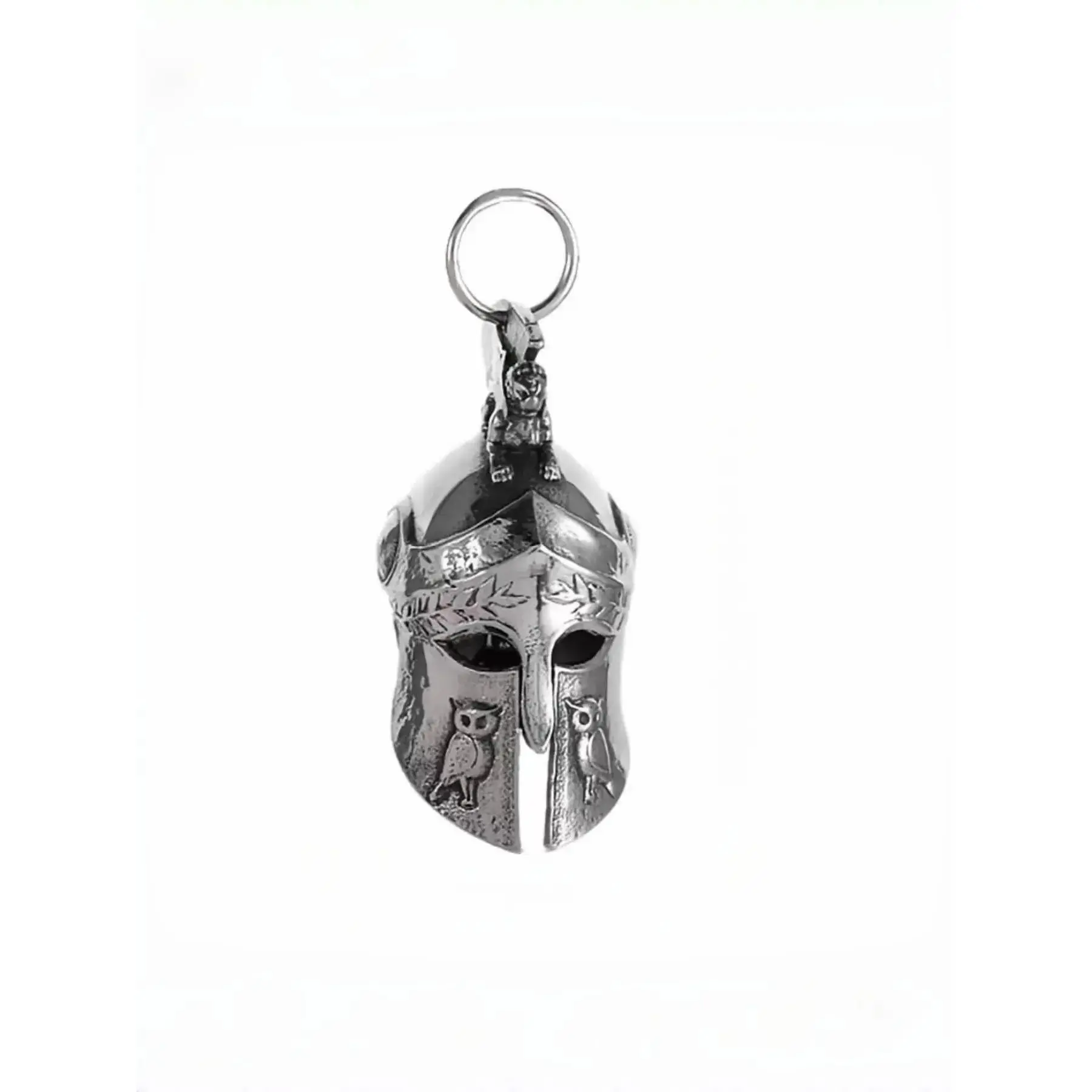 New Guardian Knight Helmet Motorcycle Bell Charm With Key Ring, Riding Safety Bell, Blessing Pendant, Essential Rider Accessory, Keychain Charms, Key Accessories
