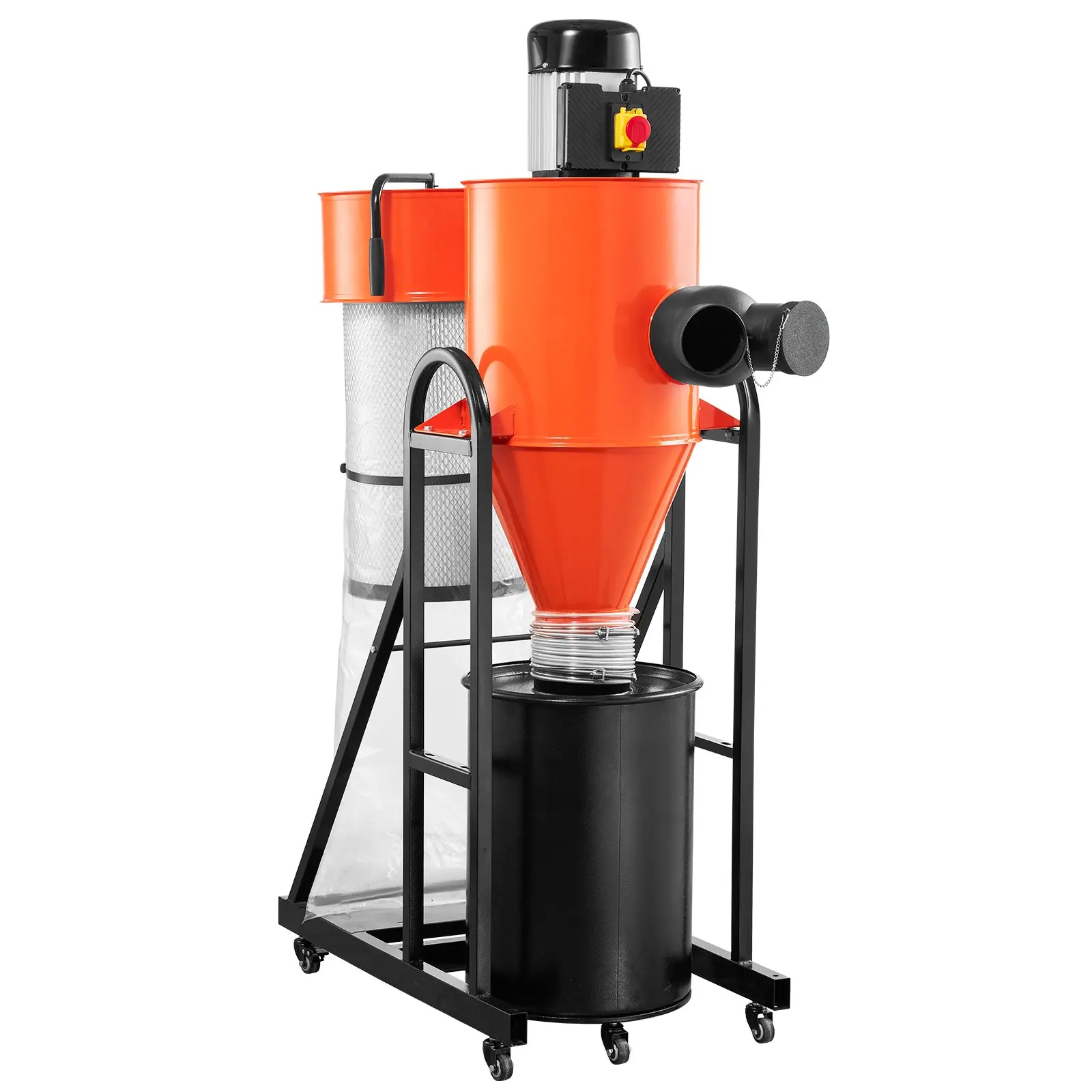 VEVOR Dust Collector, 763 CFM 1 Micron Cyclone Dust Collector, 1.5HP Dusts Collection System with 12.5-Gallon Dust Collector Bag & Base Stand, Smart Cyclone Separation, Dusts Separator for Woodworkin
