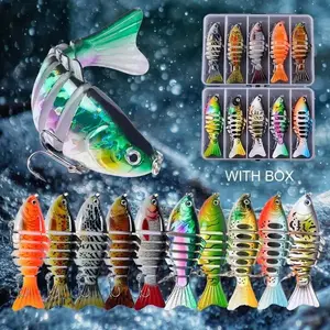 Easy Catch Jointed Swimbaits with Sharp BKK Hooks, Vibratory Swimming Action to Trigger More Strikes, Lifelike 7-Segment Swimbait Made of High Strength Dyneema Fiber for Bass Trout Walleye Crappie Freshwater Saltwater Fishing Lures