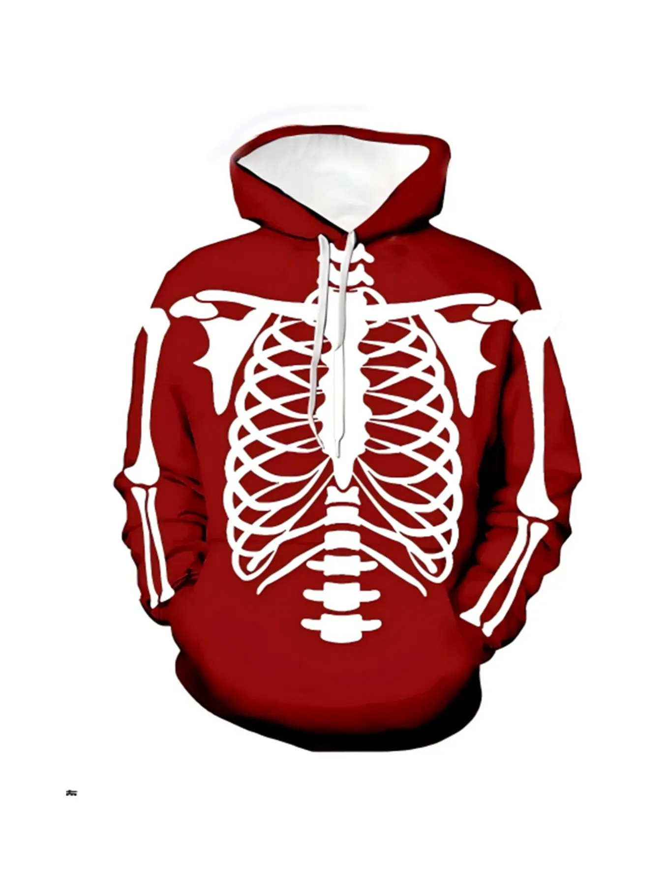 Vintage Human Skeleton Full Print Hoodie, Men's Skull Bone Casual Sweatshirt, Halloween Dark Street Fashion Coat