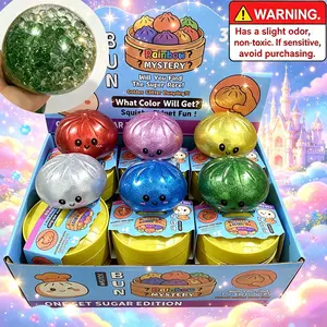 12pcs-Mystery Dumpling Squishy Surprise Box, Soft Squeeze  Decompression Sensory Glitter Dumpling Squishies Toys ，Mystery Sensory Fidget for Kids Adults for Anxiety Relief Fidget.