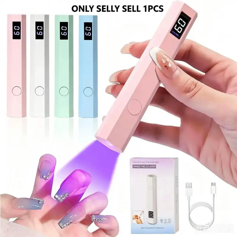 Portable Nail Lamp with Digital Display, Rechargeable UV Light, Nail Curing Light, Two Timer Settings, Personal Manicure Tool for Home Salon Use