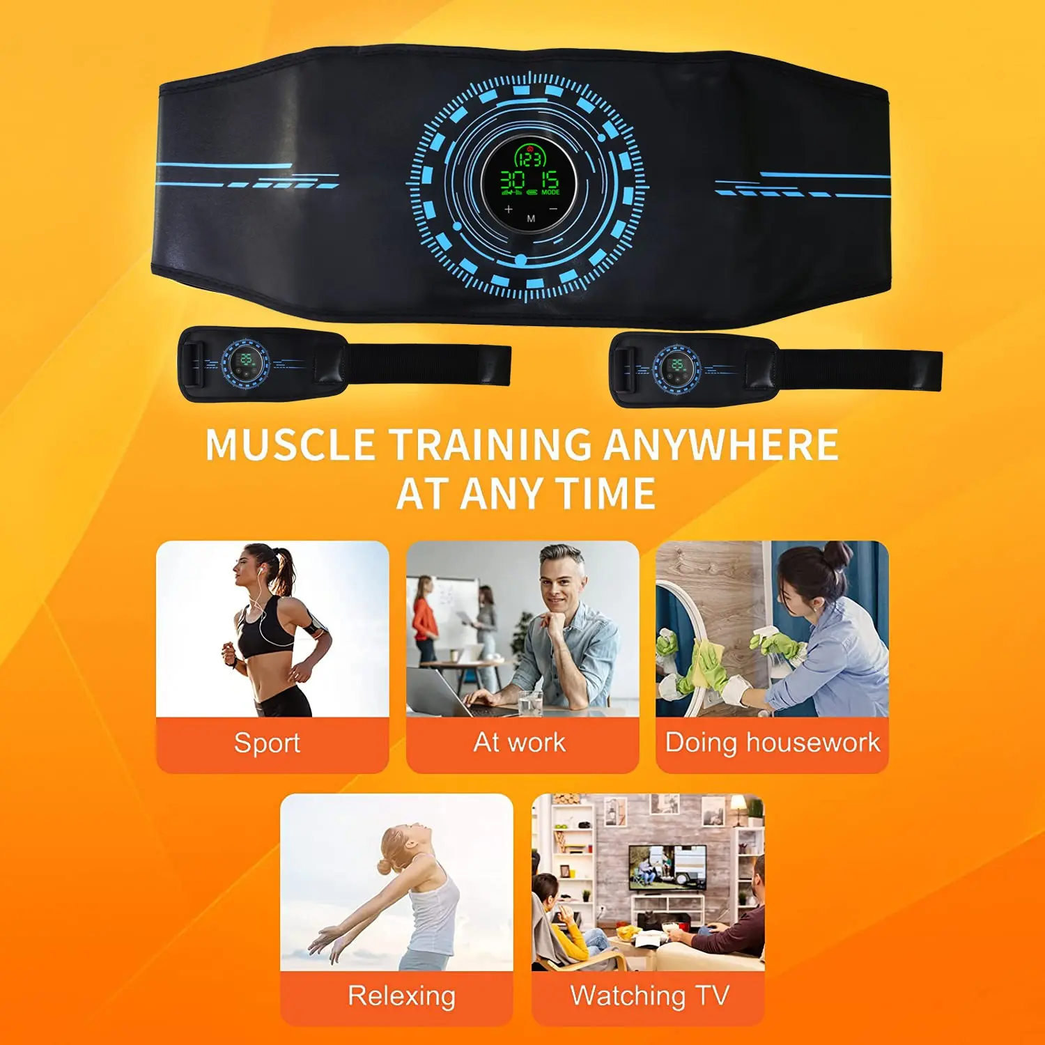 Massage Fitness Waist Belt for Body Sculpting and Workout, Abdominal, Arm, Leg Exercise, Home Gym, Muscle Training, Gift Idea
