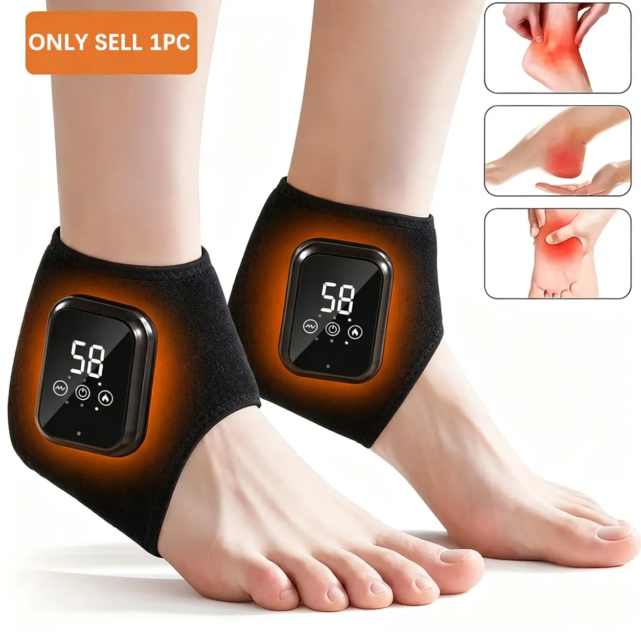 Wireless, Relaxing Foot and Ankle Massager with 3 Vibration Levels and 3 Heat Settings, LCD Display, Large-Capacity Battery, USB Charging, Ergonomic Design and Smart Timer, a Perfect Christmas, Thanksgiving, Mother's Day, New Year Gift for Parents