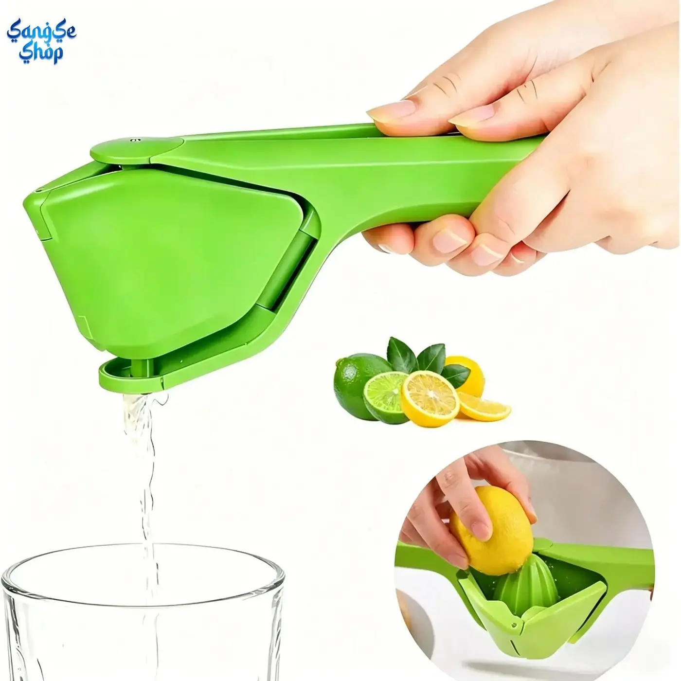 Foldable Citrus Juicer with Precision Lever Design - Extra-Wide, Space-Saving & No-Spray Manual Squeezer, BPA-Free Plastic for Kitchen & Travel, Fruit Squeezer, Hand Juicer Squeezer