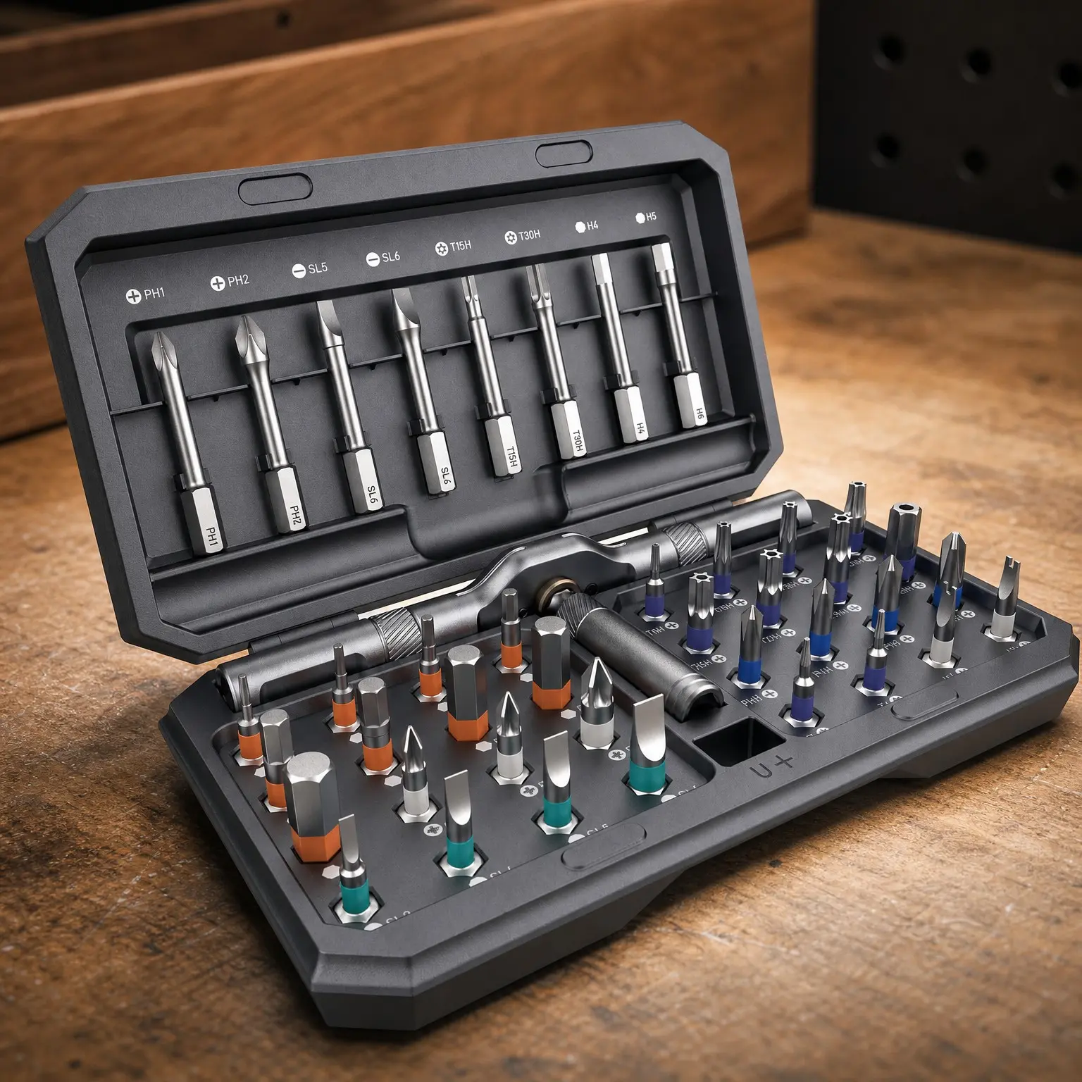 42-in-1 Magnetic Ratcheting Screwdriver Set with T-Handle Allen Wrench, S2 Steel Multi Bits & Storage Case - Repair Tool Kit for Computer, Eyeglass, Bicycle, Watch, Furniture & DIY