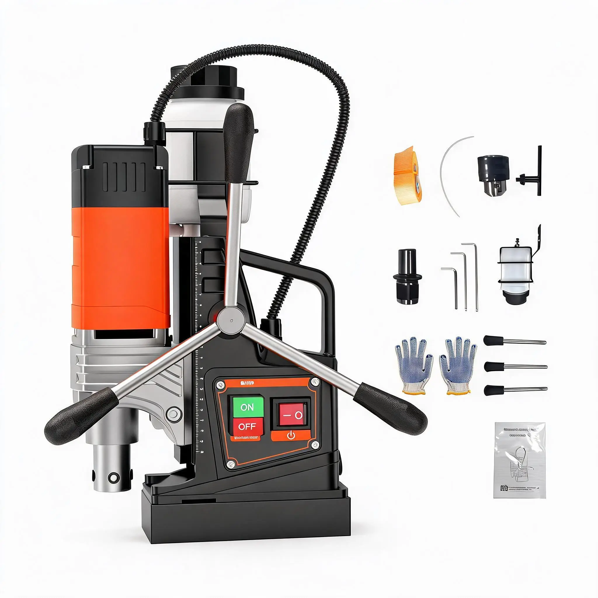 1750W Magnetic Drill Press – 2" Boring Diameter, 810 RPM, Adjustable High Torque, Ergonomic Handle, Portable Magnetic Base Drill for Metal Fabrication, Industrial Tools, Home Improvement