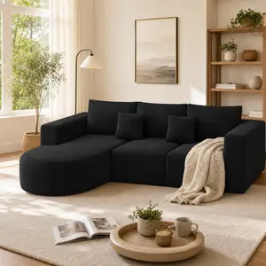 Modular L-Shape Chaise Sectional Sofa - Convertible Sofa Bed, Cozy Deep Seat Cloud Modern Couch for Living Room, Sponge Compression Furniture, No Assembly Required Apartment Furniture