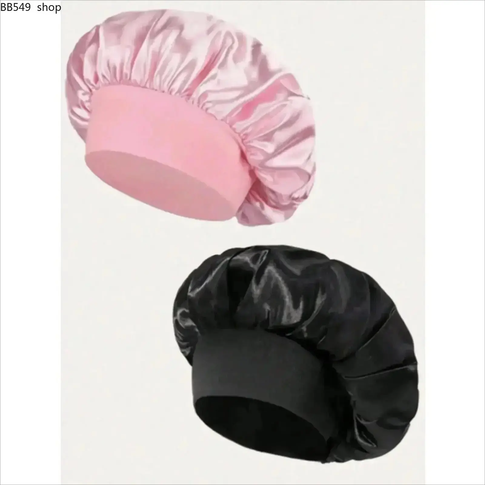 4-Pack Satin Sleep Caps, Soft Stretch Hair Bonnets with Wide Elastic Band, Smooth Silk-Like Night Caps for Curly, Natural & Braided Hair, Comfortable Hair Care Headwear for Sleeping, Daily Wear & Travel