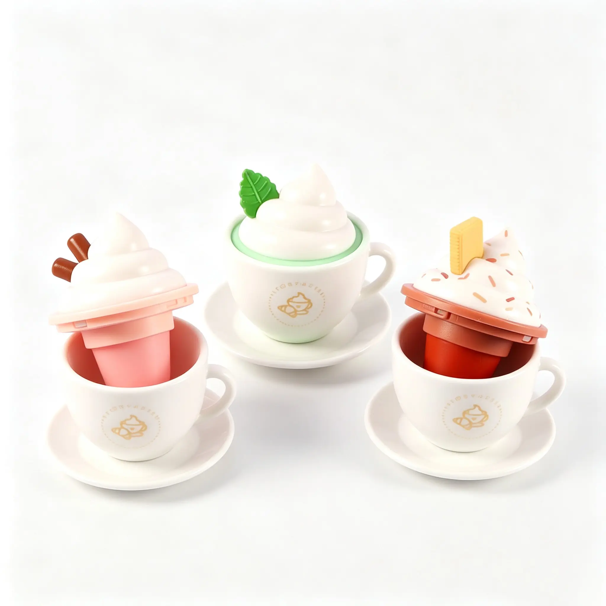 3 Pcs Mini Cup Shaped Lip Balm Set, Smooth Hydrating Solid Lip Care Stick, Novelty Unique Shaped Lip Moisturizer, Holiday Party Cosmetic Gift Kit