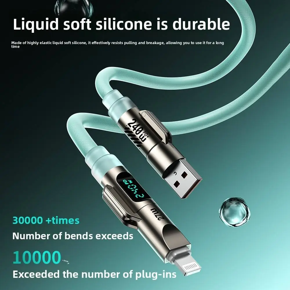 2026 New 240w Type C Data Cable, 4-In-1 USB iOS Charger, 480mbps Transfer, Fast Charging, E Marker Chip, PD Power Adapter