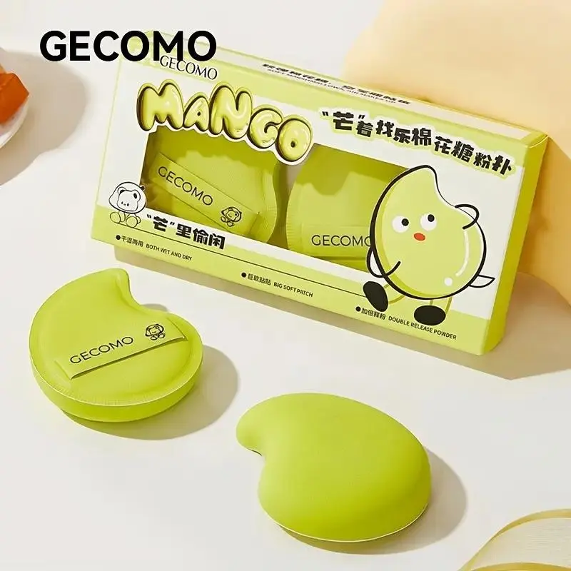 Mango Soft Makeup Sponge Duo, Dual Texture Non-Absorbent Puff, Ideal for Liquid/powder, Thick Elastic Mixing Tool, Durable Design (2 Pieces)