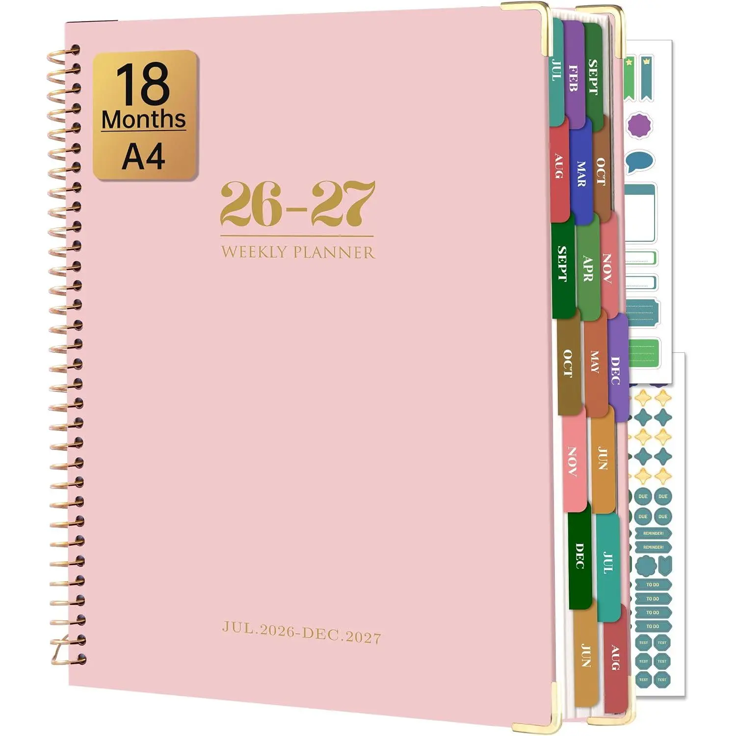 Planner 2026-2027 Weekly and Monthly 8.5"x11" Large Hardcover Planner from Jul 2026 - Dec 2027 18 Months Calendar Planners for Women Men Yearly Agenda Daily Weekly Planning with Tabs,