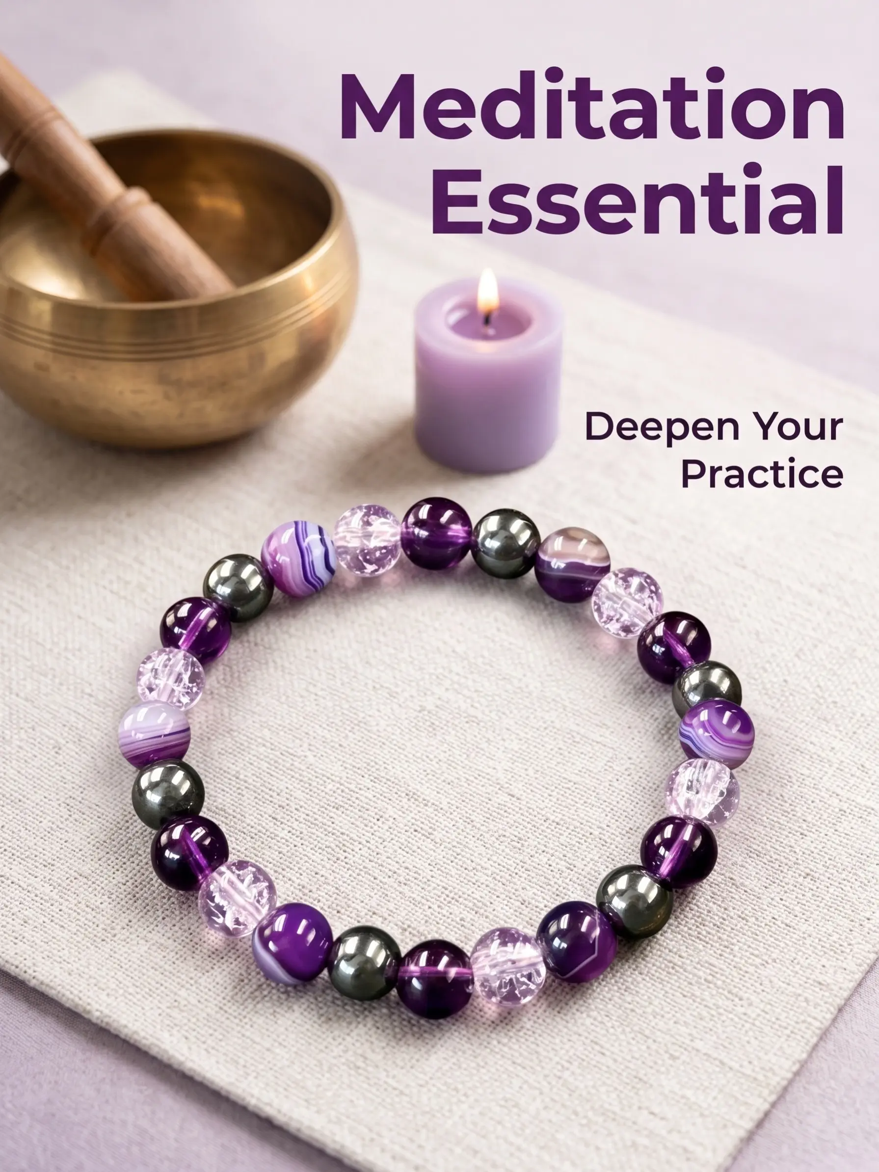 Natural Amethyst Healing Bracelet, Calms Anxiety Daily, Energy Crystal Jewelry, Heartfelt Gift for Peaceful Wishes, Soft and Safe Blessing