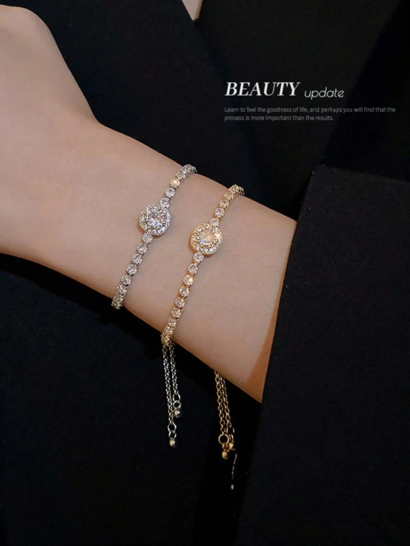 New Crystal Bracelet, Light Luxury High-End Handwear, Exquisite Women's Bracelet, Adjustable Rhinestone Bracelet, Korean Style, Jewelry Bracelet
