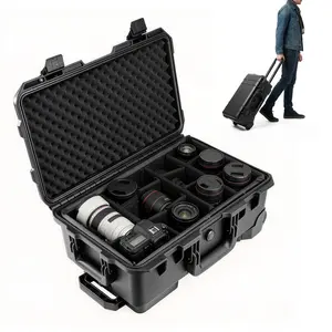 Rolling Camera Case Portable Rolling Camera Trolley Hard Shell Equipment Tool Luggage Case for Drone Camera Tripod Light Lenses