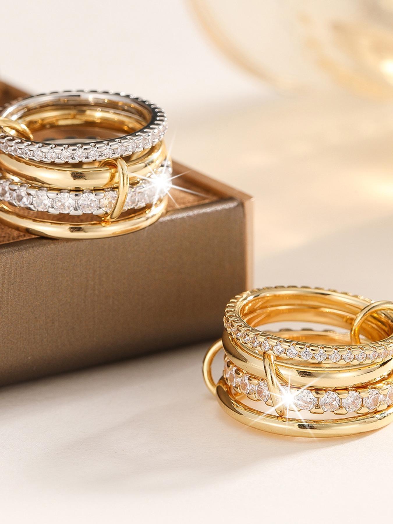 Women's Elegant Rhinestone Decorated Ring, Exquisite Trendy Ring, Fashionable Jewelry for Women As Gift