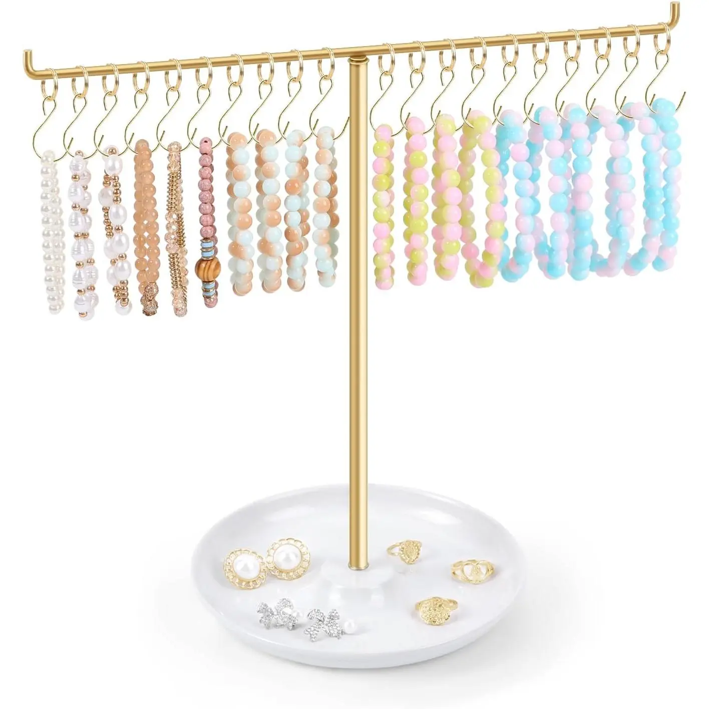 Bracelet Holder Display,   Holder with 20 Movable Hooks Bracelet Stand Organizer,  Display Stand for Necklaces Bangles