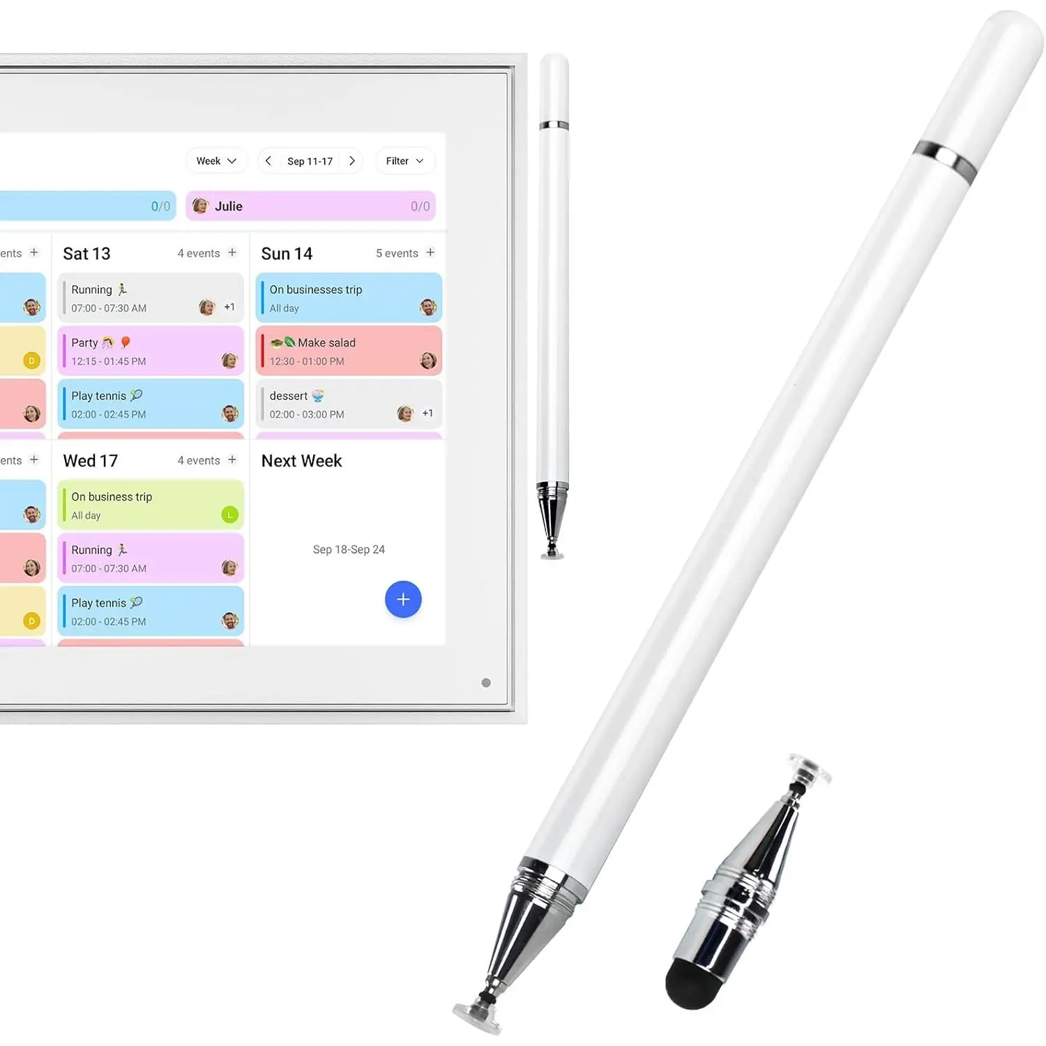 White Synthetic Stylus Pen - Computer, Tablet Accessories for Digital Calendar and Screen Use