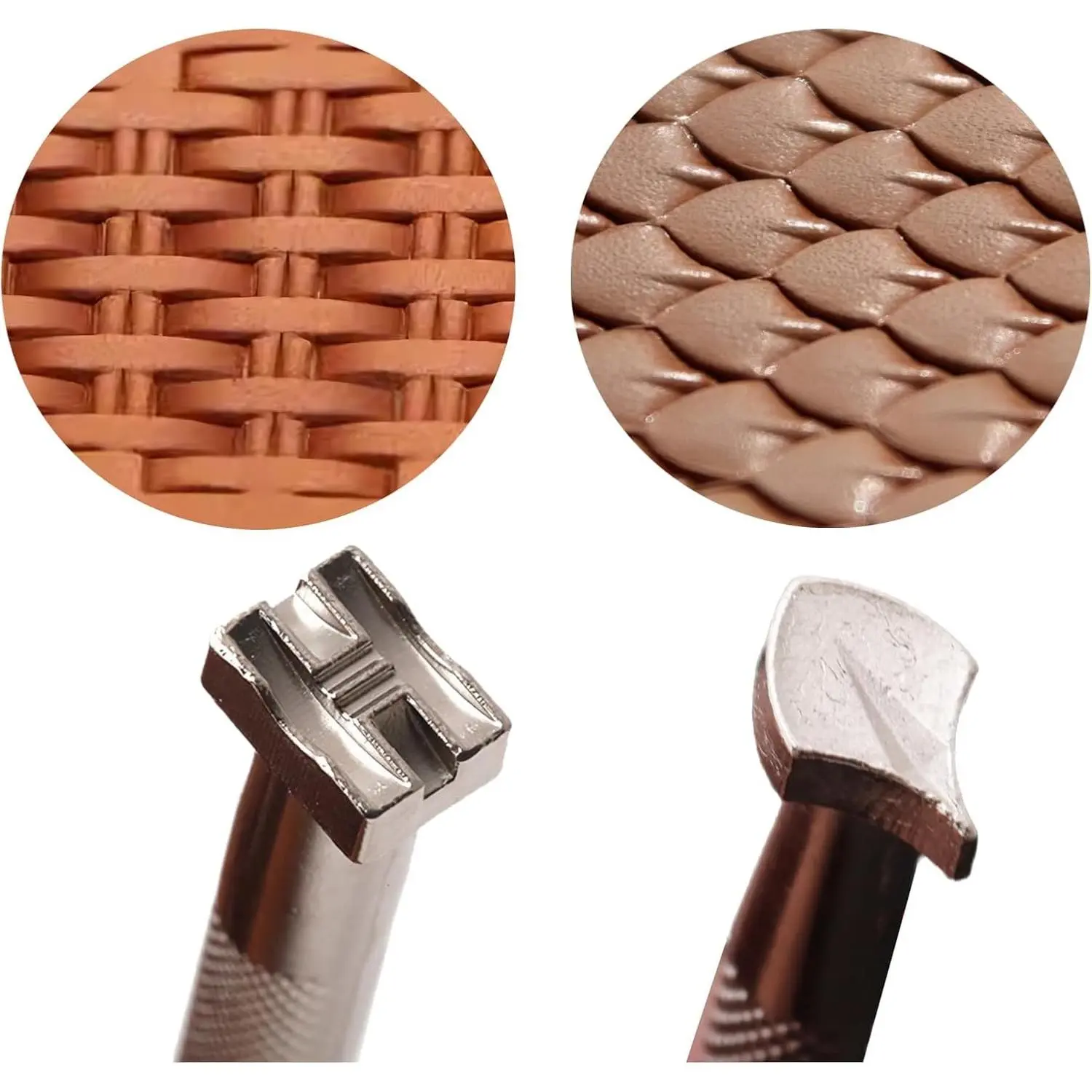 2 Pieces Professional Leather Stamping Tools, Premium Durable Leather Stamps for Leather Craft Working (178+113)