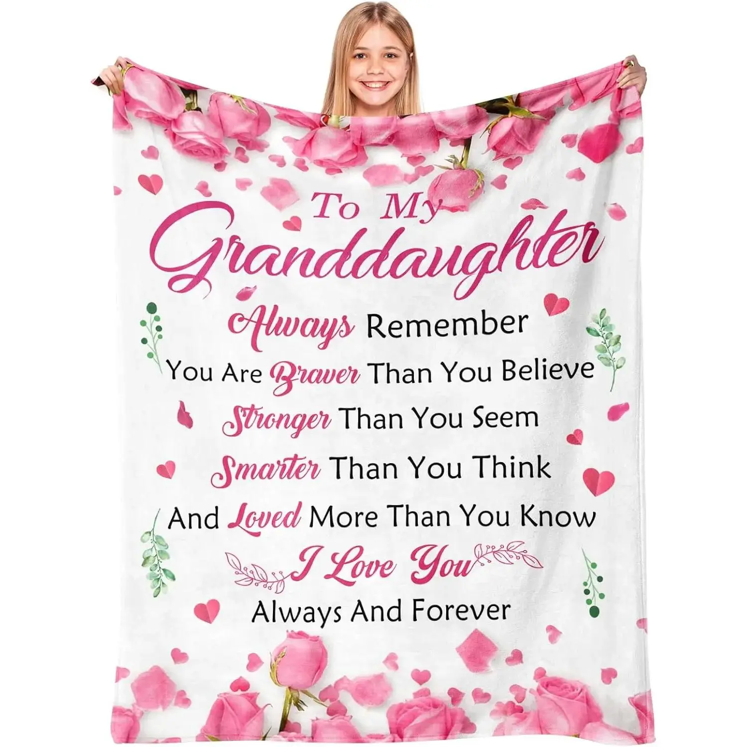 DUJO Gifts for Granddaughters - Granddaughter Gifts from Grandma Grandpa - to My Granddaughter Blanket - Graduation Birthday Stuffers for Teen Girl - Granddaughter's Blanket 50"X60"