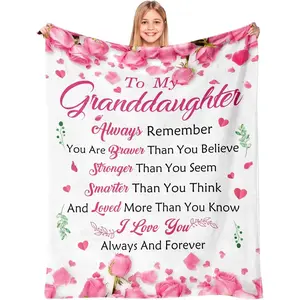 DUJO Gifts for Granddaughters - Granddaughter Gifts from Grandma Grandpa - to My Granddaughter Blanket - Graduation Birthday Stuffers for Teen Girl - Granddaughter's Blanket 50"X60"