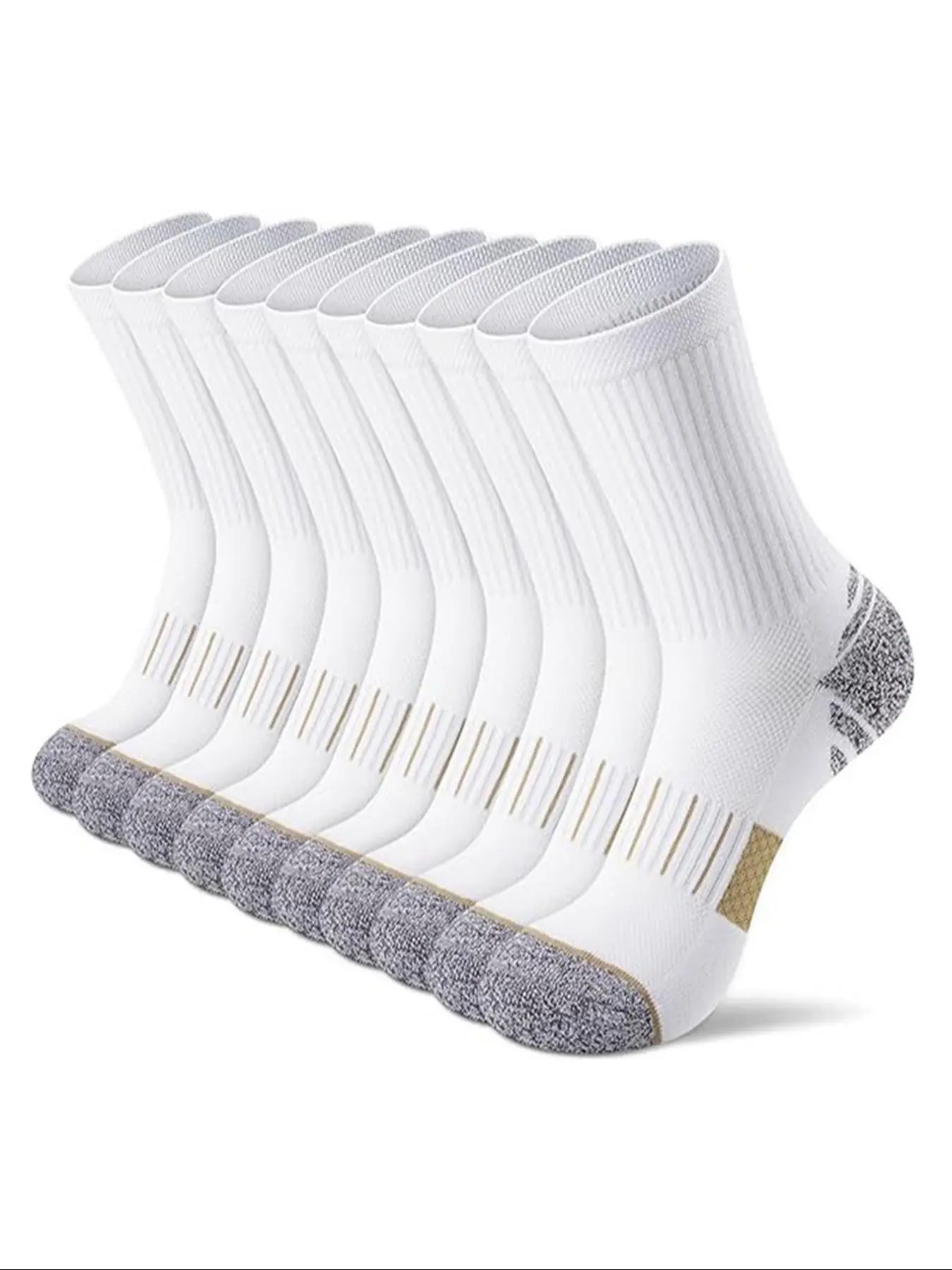 Youth Sports Socks, Shock Absorbing Anti-Slip Mid-Calf, Marathon Running, Basketball, Soccer, Long Socks, Moisture-Wicking Breathable, Athletic Socks