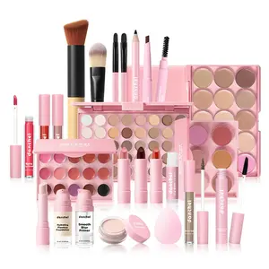 danchel All-in-One Beginner Full Face Makeup Kit, Complete Cosmetic Set with Foundation, Concealer, Contour, Blush, Eye & Lip Makeup, Comes with Makeup Tools & Storage Bag, Portable for On-the-Go, Creates Versatile Makeup Looks
