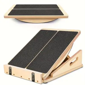 Adjustable Wooden Incline Board Set of 2, 2-in-1 Multifunctional Calf Stretching Board, Home Fitness Gear for Squats, Pilates & Body Training