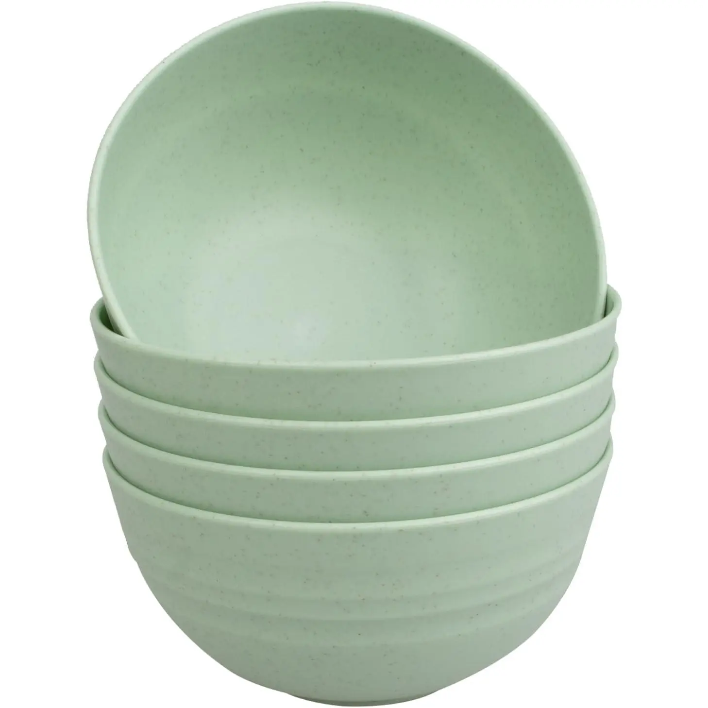 5 count Wheat Straw Cereal Bowls, Unbreakable Wheat Straw Bowls | 26 Oz Large Bowl for Kitchen  Outdoor Dishwasher Safe,Color Green
