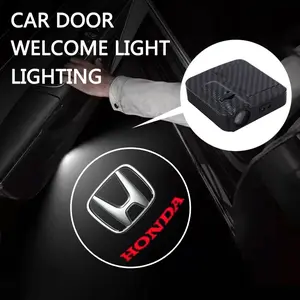 2pcs LED Car Door Welcome Light Atmosphere Light Projector Ghost Shadow Lamp Fits For Honda Civic FIT Accord Prelude CRV 5th City CRZ CRX Jazz HRV Pilot Auto Interior Accessories