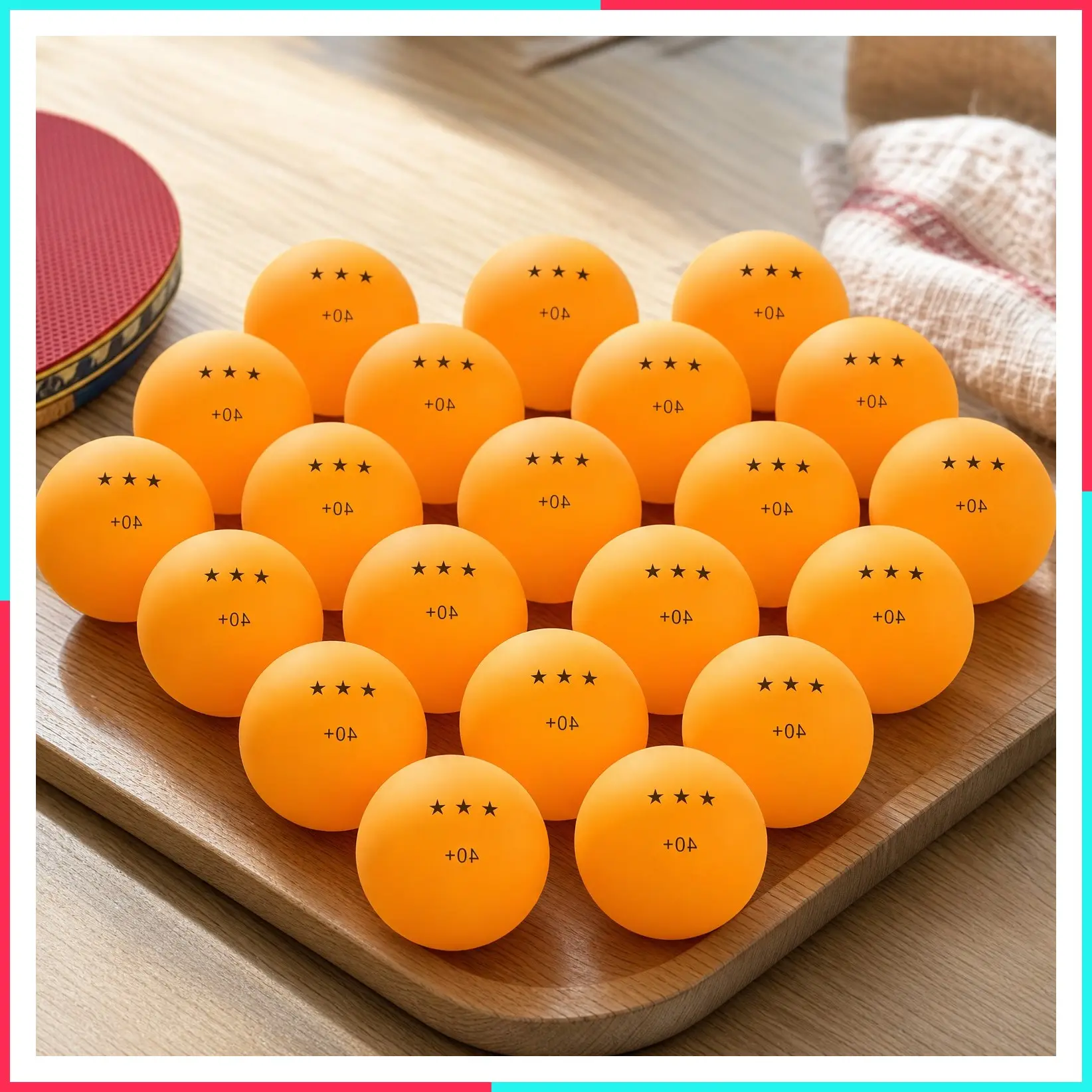 20 Pack 3 Star Table Tennis Balls, 40+ Ping Pong Balls for Competition and Recreational Play, ABS Material, Games, DIY
