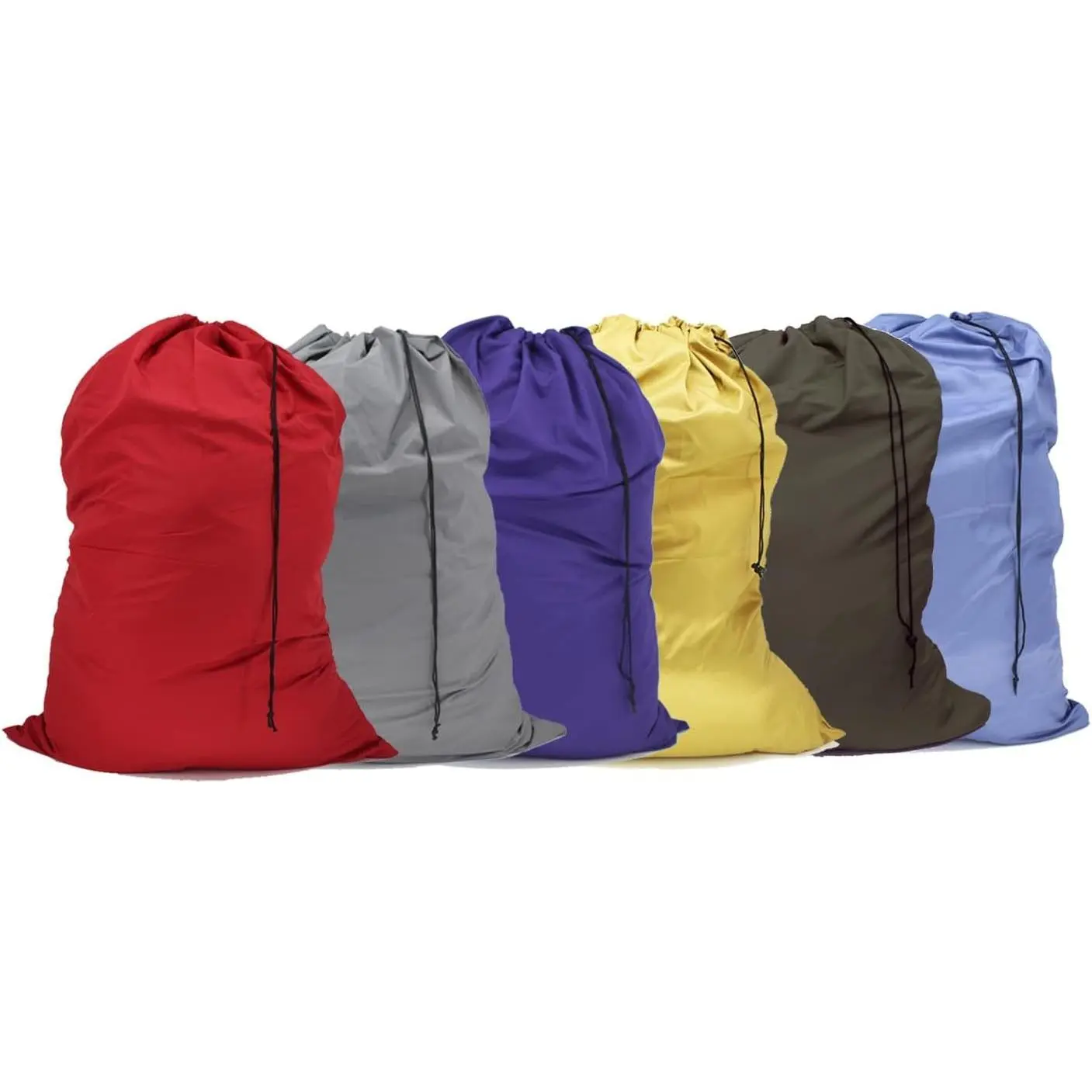 6-Pack Washable Extra Large Drawstring Laundry Bags (30"x40"), Varied Colors, Travel-Friendly, for College Dorm & Apartment Dwellers, Basket