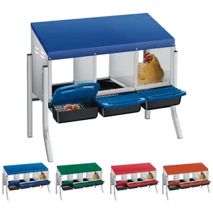 Chicken Nesting Box for Poultry - Roll Away Design, Plastic & Steel Construction, Quick Assembly, Well-Ventilated, Ideal for High-Volume Egg Collection, Easy Wall Mounting to Boost Egg Production