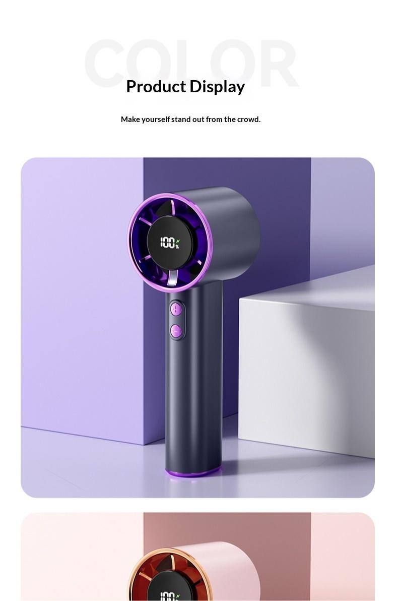 High Speed Portable Handheld Fan, 100-Speed Adjustable Turbo Mini Fan, Low Noise Rechargeable Personal Fan with Digital Display, Ideal for Gifts, Travel, Camping & Outdoor Use High Speed Portable Handheld Fan, 100-Speed Adjustable Turbo Mini Fan, Low Noise Rechargeable Personal Fan with Digital Display, Ideal for Gifts, Travel, Camping & Outdoor Use