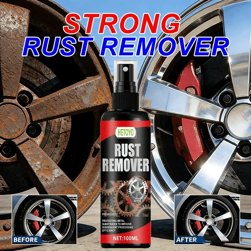 100ml strong penetration rust remover-strong formula can easily decompose stubborn rust. It can repair the metal surfaces of bolts, railings and mechanical equipment, prevent corrosion and prolong service life.